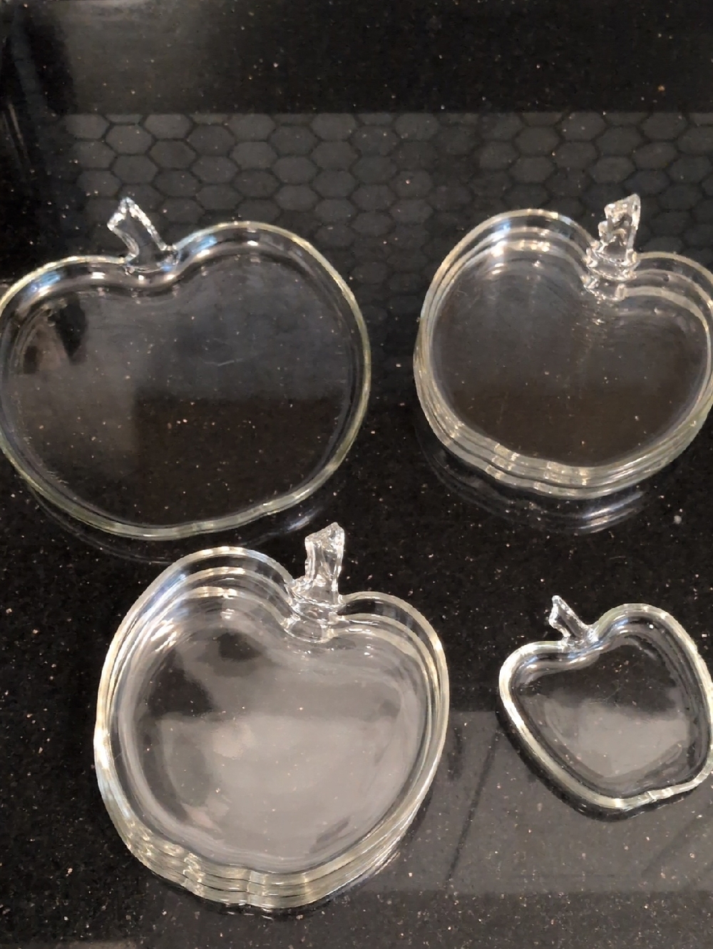 Vintage Glass Apple Plate Set